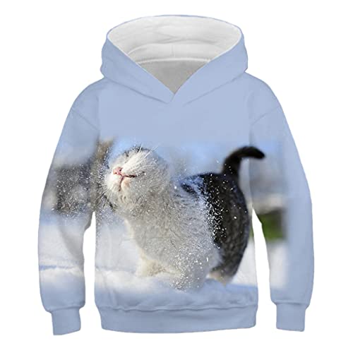 Kinder Nette Katze 3D Gedruckt Hoodie Jungen Mädchen Cooles Sweatshirt Hoodie Kindermode Pullover Kleidung Tops 9W52 5T von Bangqi