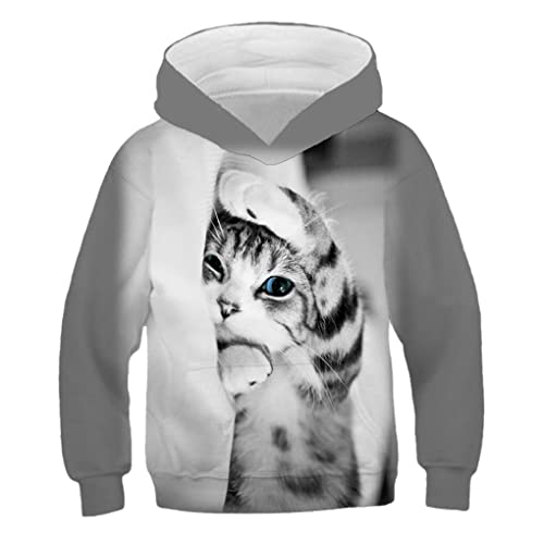 Kinder Nette Katze 3D Gedruckt Hoodie Jungen Mädchen Cooles Sweatshirt Hoodie Kindermode Pullover Kleidung Tops 9W55 8T von Bangqi