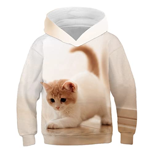 Kinder Nette Katze 3D Gedruckt Hoodie Jungen Mädchen Cooles Sweatshirt Hoodie Kindermode Pullover Kleidung Tops 9W58 4T von Bangqi