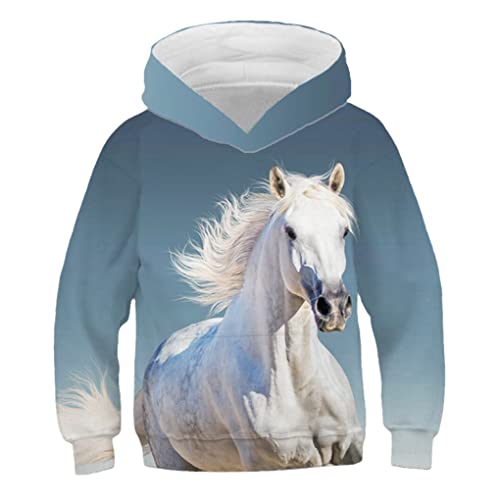 Kinder Sweatshirt Kinder Winter Frühling Herbst Oberbekleidung Jungen Pferd 3D Hoodie Mädchen Mäntel Mode Pullover Für Teen WY35 12T von Bangqi