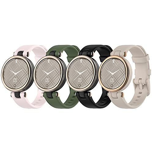 Kompatibel mit Garmin Lily Armbändern für Damen und Herren, Feminine Sport Silikon Ersatzbänder Armband Zubehör Uhrenarmbänder für Garmin Lily Damen Smartwatch (4 Stück-1) von Bangyee