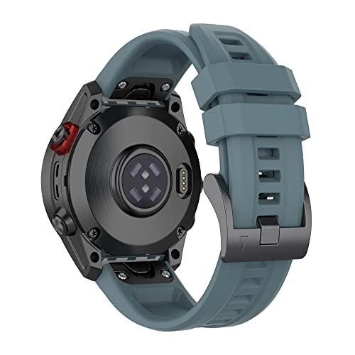 Passend für Garmin Descent MK3 43 mm Uhrenarmbänder für Damen und Herren, Descent MK3i 43 mm, Silikon-Ersatzbänder, Armband passend für Garmin Fenix 7s/Fenix 6s/Fenix 5s (Navy-1) von Bangyee