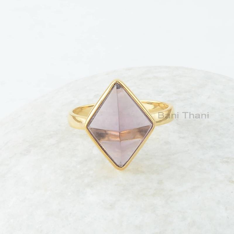 Amethyst Quarz Edelstein Ring - Vergoldeter Massiv 925 Silber Ringe Für Frauen Handgemacht Schmuck Für Hochzeit Geschenk Sie von BaniThani