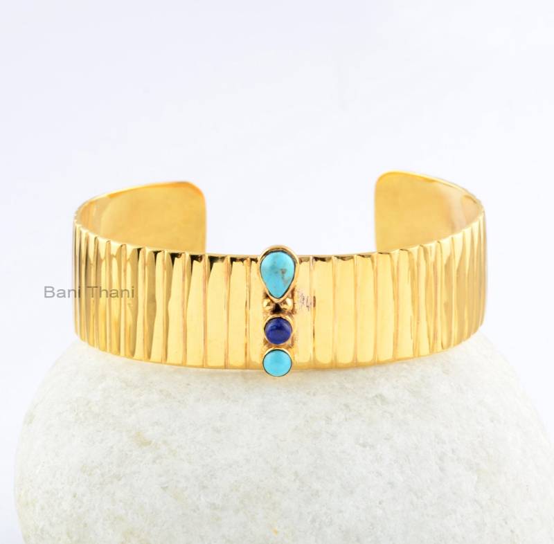 Arizona Lapis Armreif - Sterling Silber 5 X 7 Mm Birne, 4 Rund Edelstein Armband Passender Schmuck Geschenk Für Dame Graduierter von BaniThani