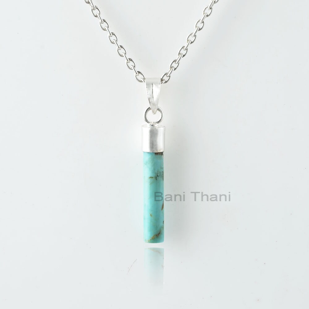 Arizona Türkis Halskette - 925 Silber Handgemachte 4 X 22 Mm Langer Stick Edelstein Schmuck Geschenk Für Krankenschwester Zum Geburtstag Arizona Türkis Halskette - 925 Silber Handgemachte 4 X 22 Mm Langer Stick Edelstein Schmuck Geschenk Für Krankenschwester Zum Geburtstag von BaniThani