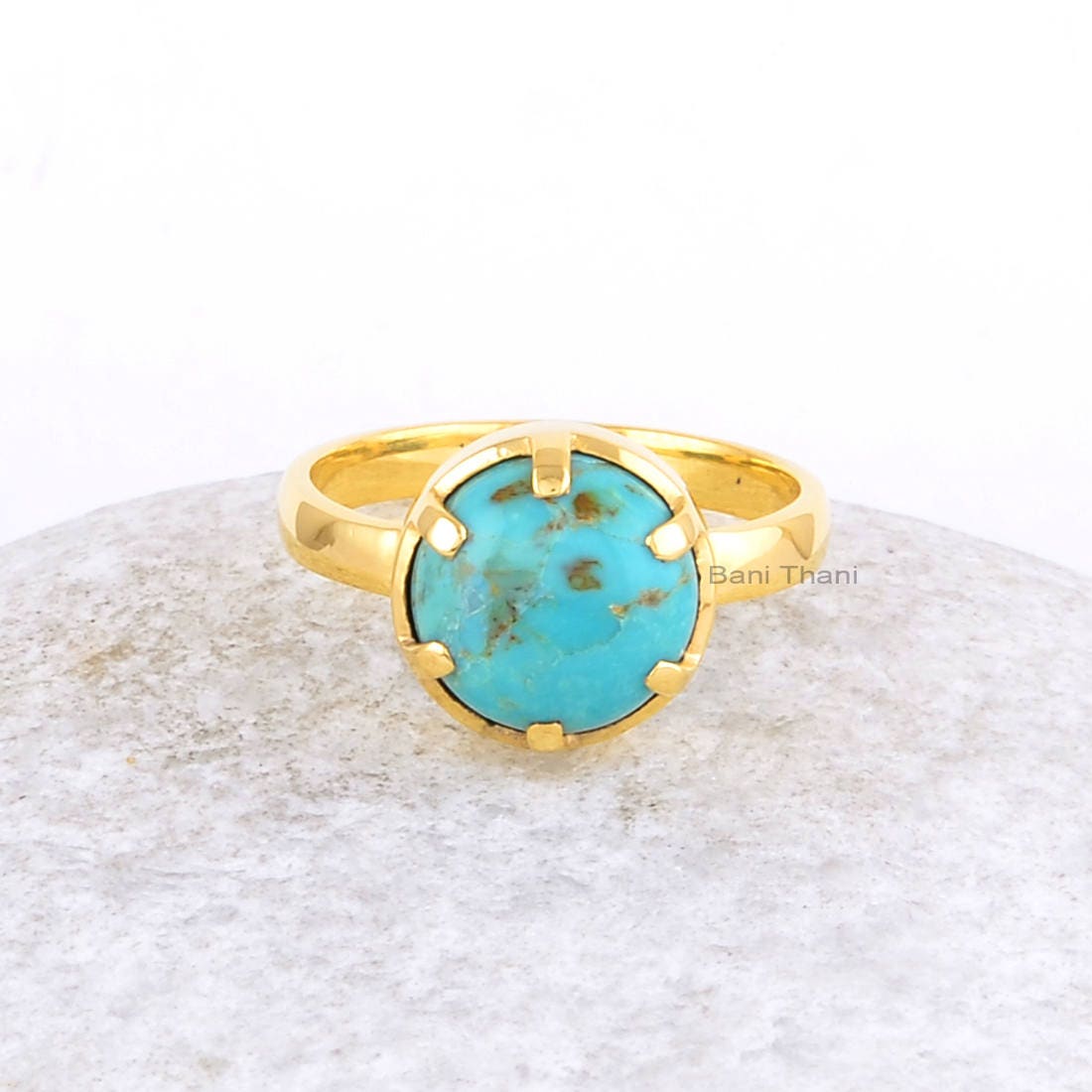 Arizona Türkis Ring - 925 Silber Rund Handgemachter Künstlicher Schmuck Geschenk Für Inspiration Blumenmädchen Arizona Türkis Ring - 925 Silber Rund Handgemachter Künstlicher Schmuck Geschenk Für Inspiration Blumenmädchen von BaniThani