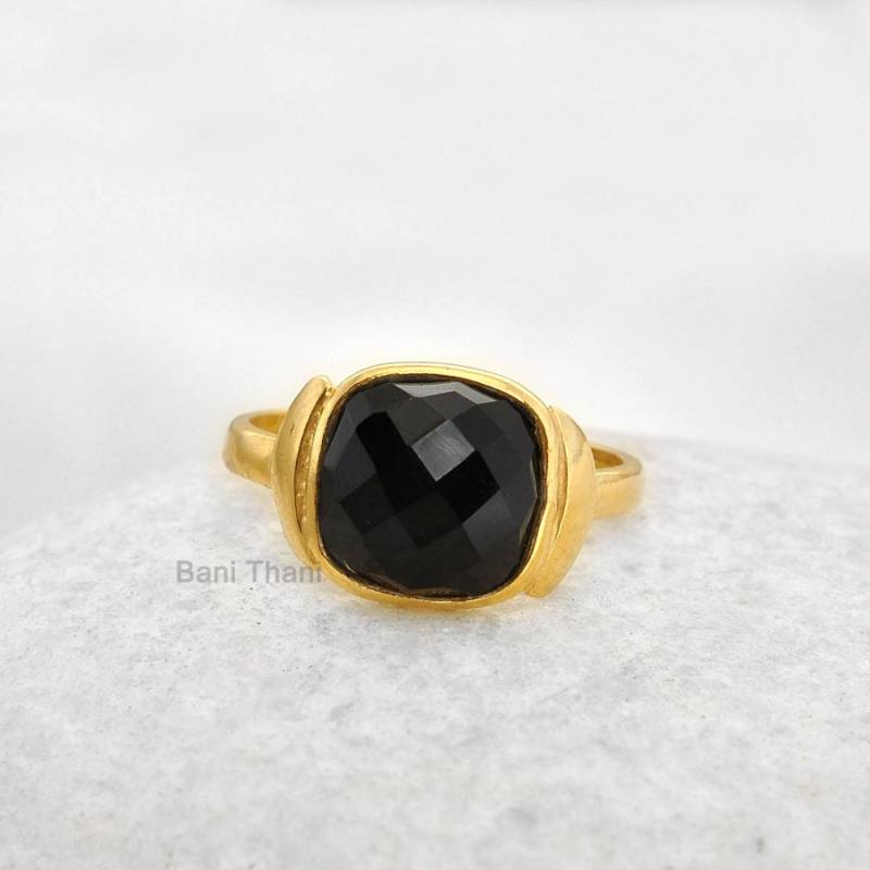 Designer Antiker Ring - Schwarzer Onyx Edelstein Silber 925 Sterling Schmuck Für Frauen Geschenk Mutter Brautjungfer Sie von BaniThani