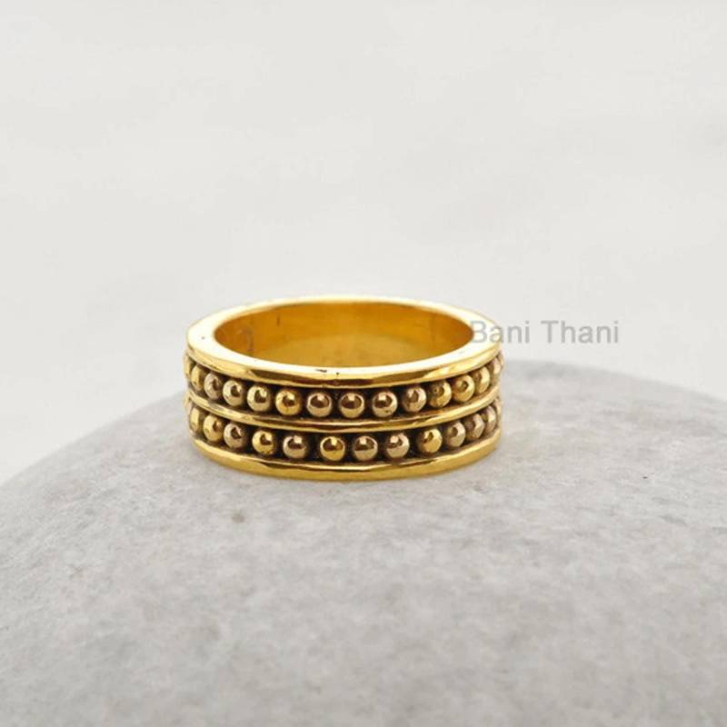 Designer Handmade Band Ring - Ehering Schmuck Micron Gold Plated 925 Sterling Silber # 1175 von BaniThani