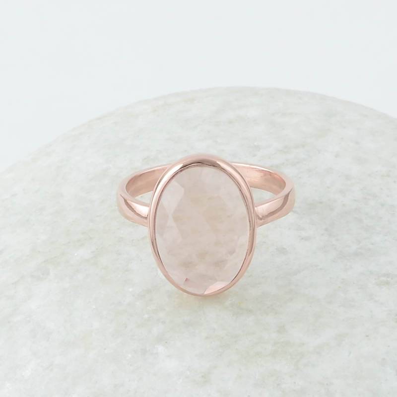 Edelstein Ring - Morganit Quarz Rosévergoldeter 925 Sterling Silber Handgemachter Verlobungsring Brautschmuck von BaniThani