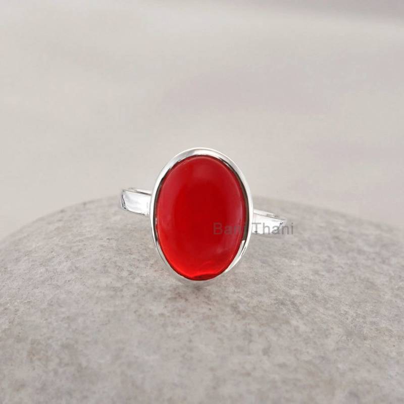 Granat Quarz Silber Ring - 925 Sterling Bezel Für Frauen Hochzeits Geschenk Glatter Oval Edelstein Sie von BaniThani