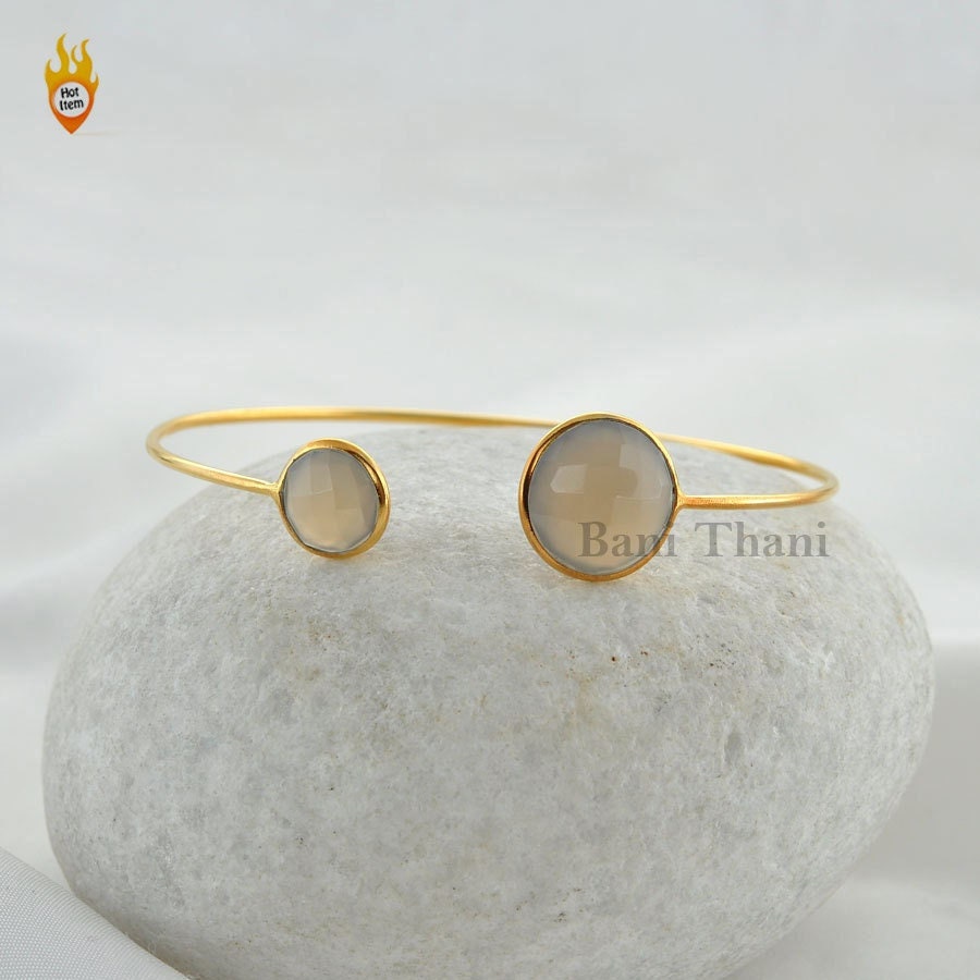 Graues Chalcedon Armband - 925 Silber Handgefertigtes Multi Stein Edelstein Schmuck Geschenk Für Die Krankenschwester Den Monat Geburtstag Graues Chalcedon Armband - 925 Silber Handgefertigtes Multi Stein Edelstein Schmuck Geschenk Für Die Krankenschwester Den Monat Geburtstag von BaniThani