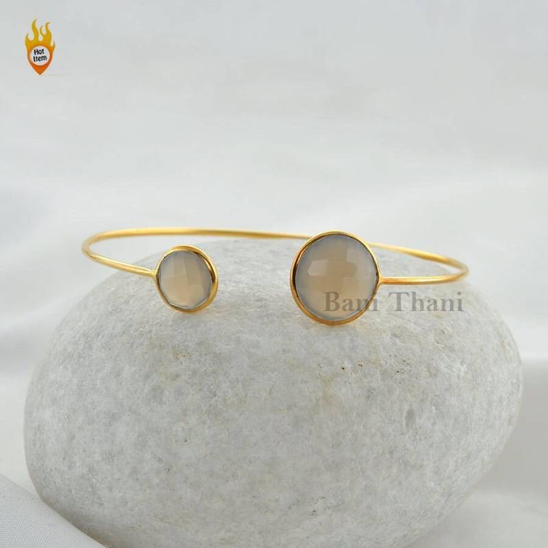 Graues Chalcedon Armband - 925 Silber Handgefertigtes Multi Stein Edelstein Schmuck Geschenk Für Die Krankenschwester Den Monat Geburtstag Graues Chalcedon Armband - 925 Silber Handgefertigtes Multi Stein Edelstein Schmuck Geschenk Für Die Krankenschwester Den Monat Geburtstag von BaniThani