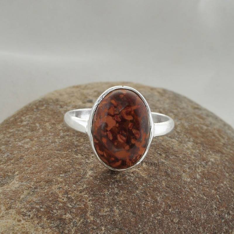 Jaspis Ring, Spinnennetz 10 X 14 Mm Oval Form Edelstein 925 Sterling Silber Lünette Ring Jaspis Ring, Spinnennetz 10 X 14 Mm Oval Form Edelstein 925 Sterling Silber Lünette Ring von BaniThani