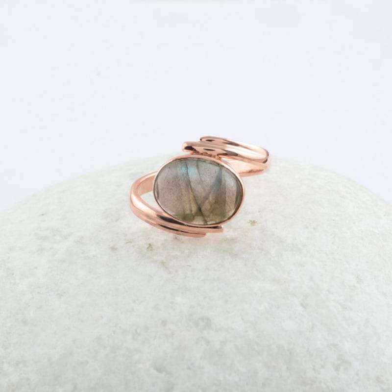 Labradorit Silberring-Labradorit 8 X 10 Mm Oval Edelstein Ring-sterling Silber Lünette Ring-Weihnachtsgeschenke Für Mama von BaniThani