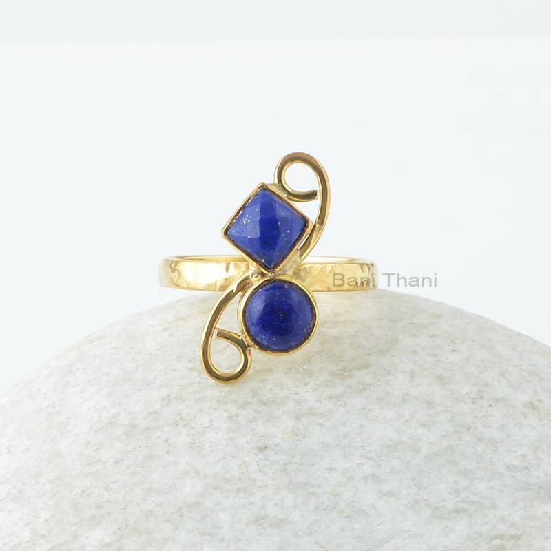 Lapis Lazuli Edelstein Ring - Hochzeitsgeschenk Massiv 925 Silber Handgemachter Designer Rng -Geschenk Für Sie von BaniThani