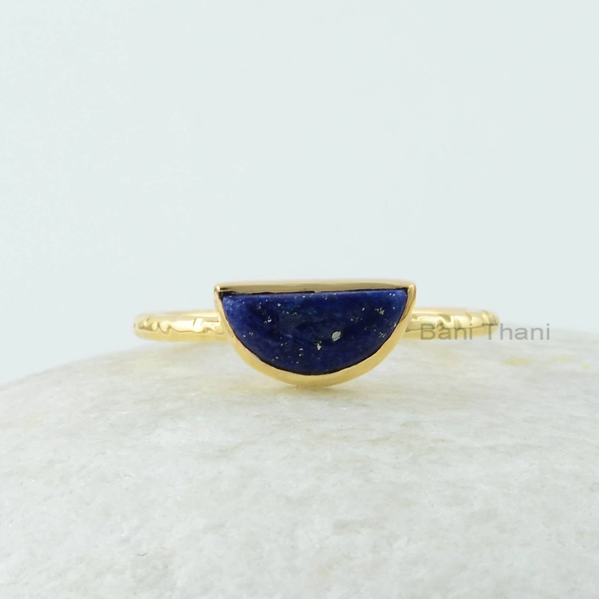 Lapis Lazuli Ring - 925 Sterling Silber Handgemachter Halbmond Individueller Schmuck Für Die Beste Freundin Geschenk Neuanfang von BaniThani