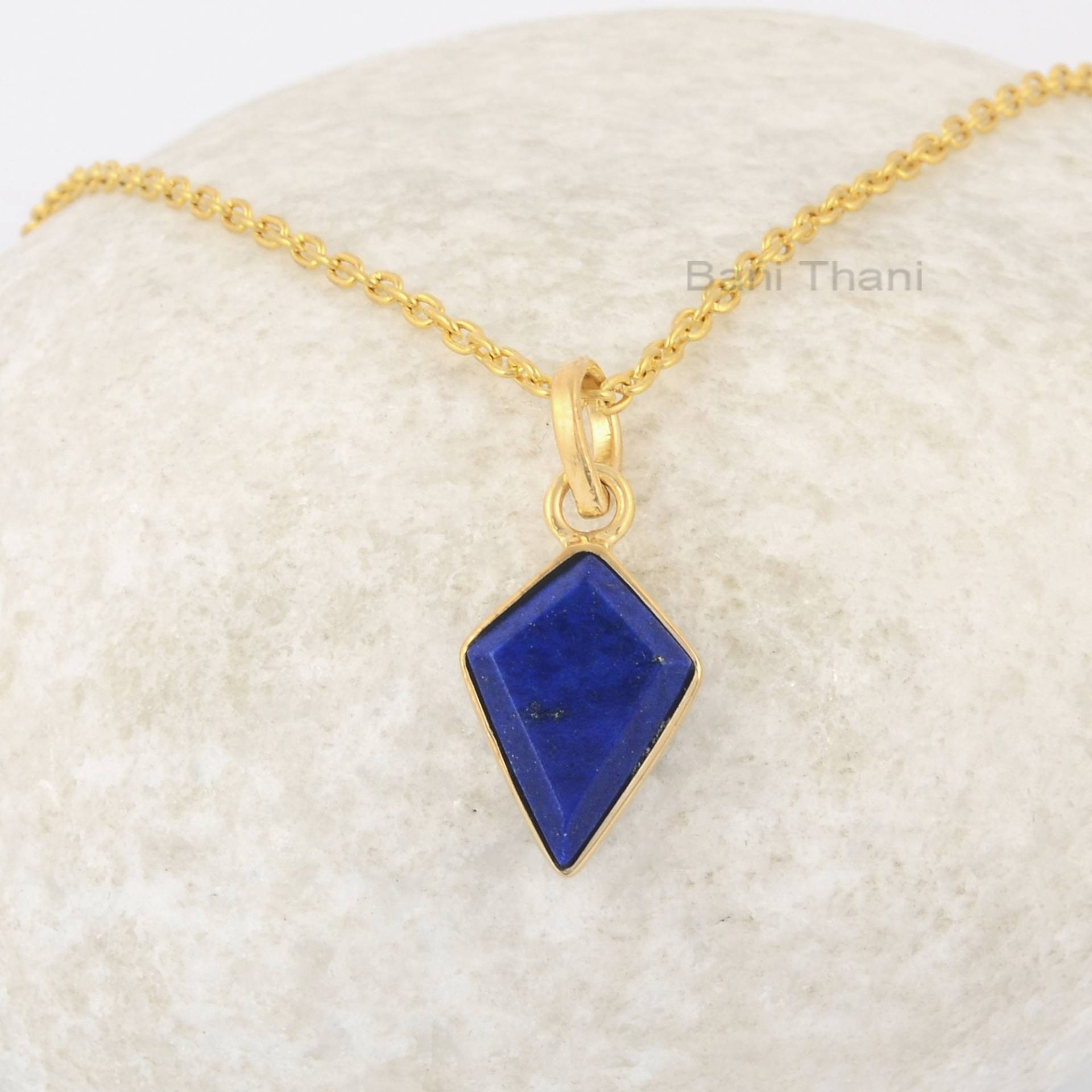 Lapislazuli Halskette - Vergoldete 925 Silber 11x15mm Drachen Hochwertiger Schmuck Für Den Strand Geschenk Frauen von BaniThani