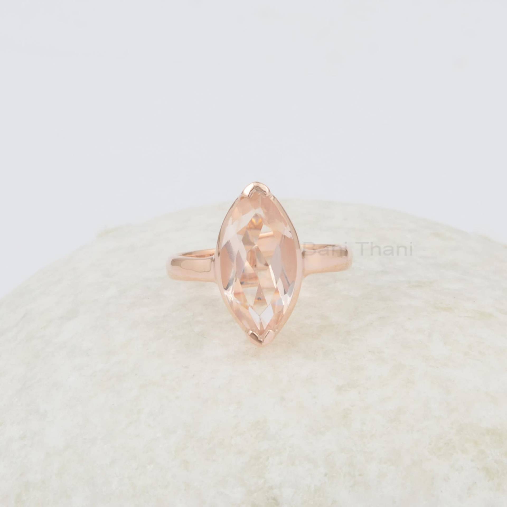 Morganit Vorschlag Ring, 8 X 16 Mm Marquise Edelstein Rose Gold Vergoldete Sterling Silber Prong Set Ring , Verlobungsring, Vintage Morganit Vorschlag Ring, 8 X 16 Mm Marquise Edelstein Rose Gold Vergoldete Sterling Silber Prong Set Ring , Verlobungsring, Vintage von BaniThani