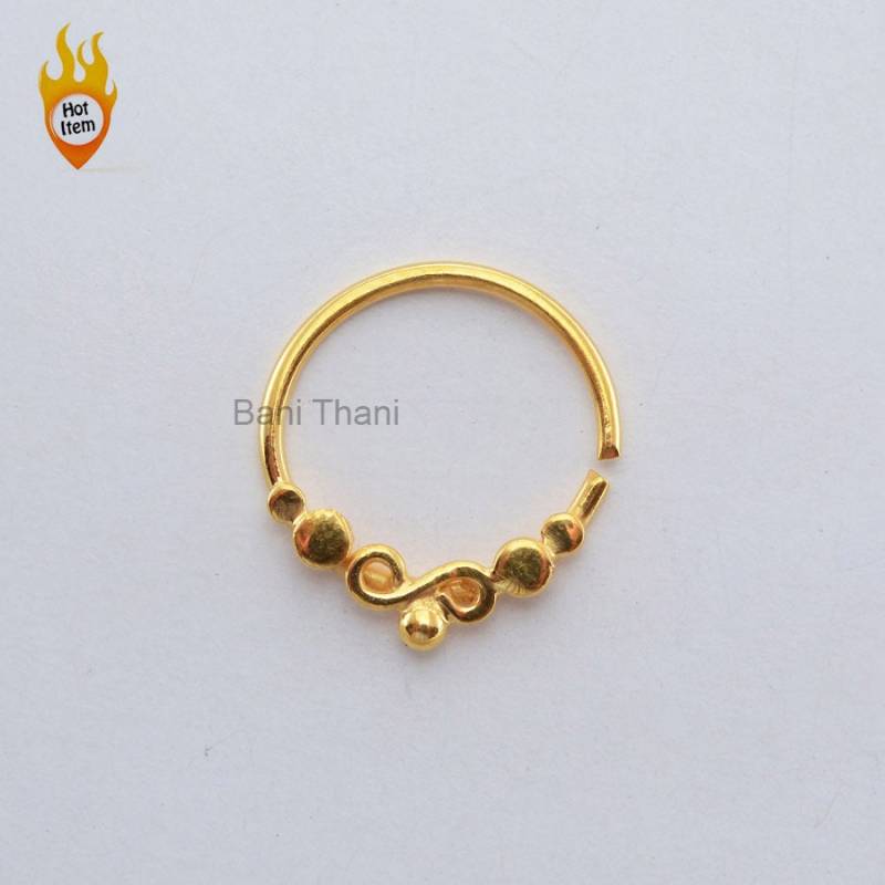 Stammes-Septum Ring - Septum Schmuck Vergoldet 925 Sterling Silber Nasenring Piercing # 1872 von BaniThani