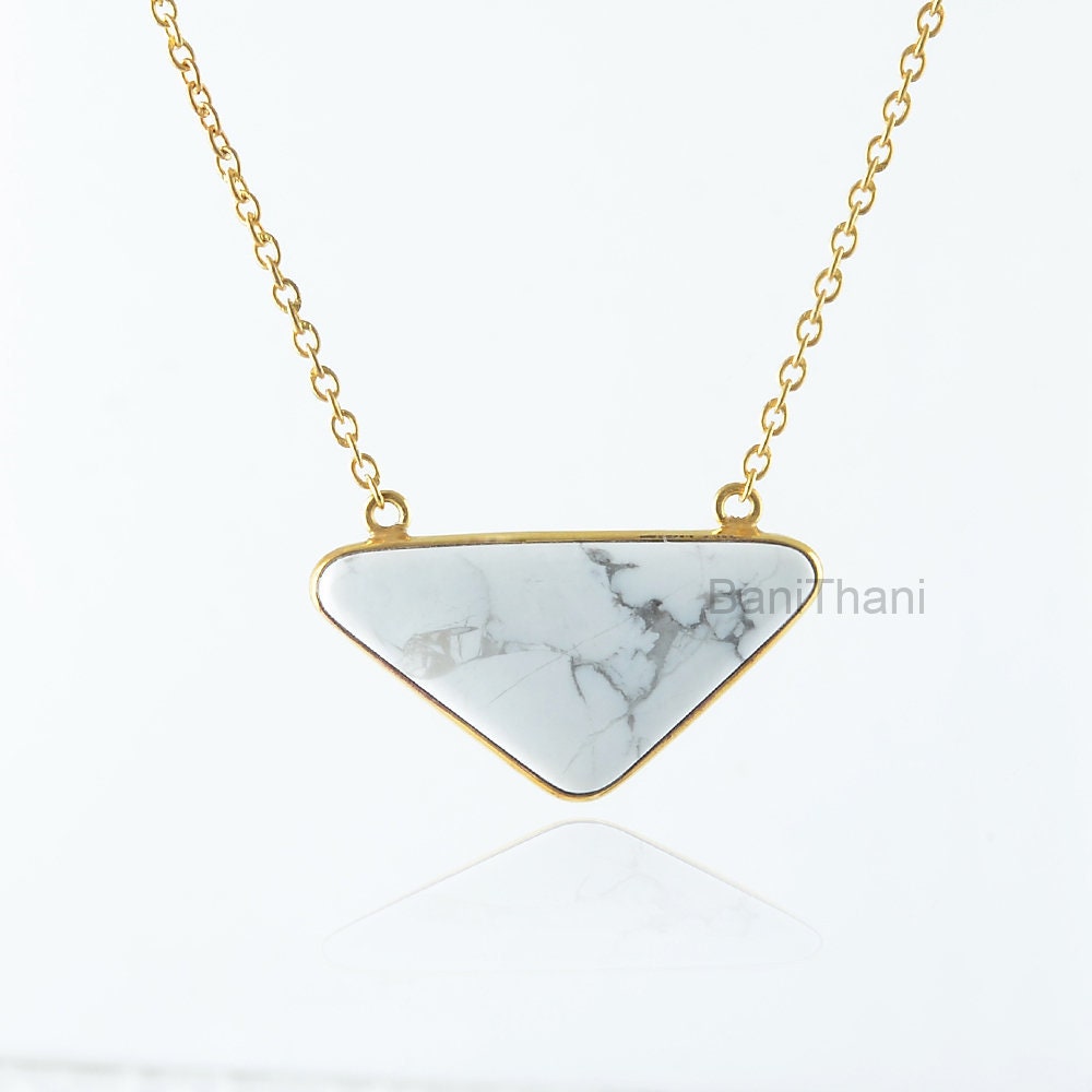 Weiße Howlith Halskette-Weiß Howlite 14 X 27 Mm Ausgefallene Sterling Silber Halskette-925 Halskette-Edelstein Halskette-Geschenk Für Mutter Weiße Howlith Halskette-Weiß Howlite 14 X 27 Mm Ausgefallene Sterling Silber Halskette-925 Halskette-Edelstein Halskette-Geschenk Für Mutter von BaniThani