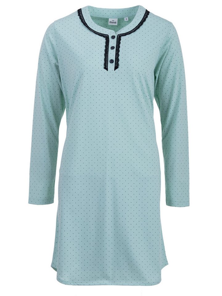 Banii Nachthemd Nachthemd Langarm - Marry Punkte & Spitze von Banii