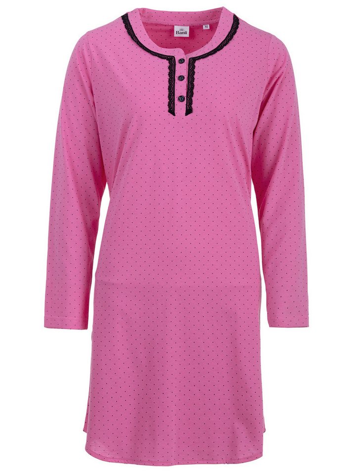 Banii Nachthemd Nachthemd Langarm - Marry Punkte & Spitze von Banii