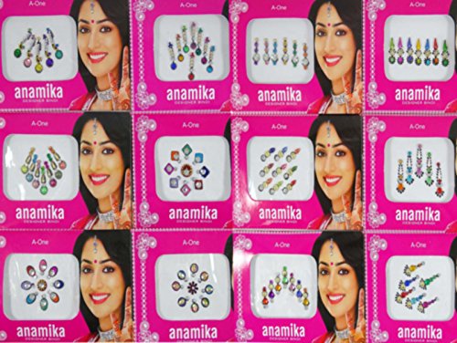 Banithani 12 Stück Exklusiven Indischen Designer Bindis Temporäre Tattoos Aufkleber Geschenk Für Sie von Banithani