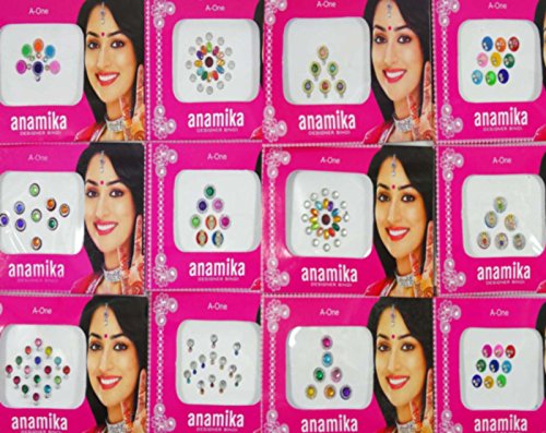 Banithani 12 Stück Exklusiven Indischen Designer Bindis Temporäre Tattoos Aufkleber Geschenk Für Sie von Banithani