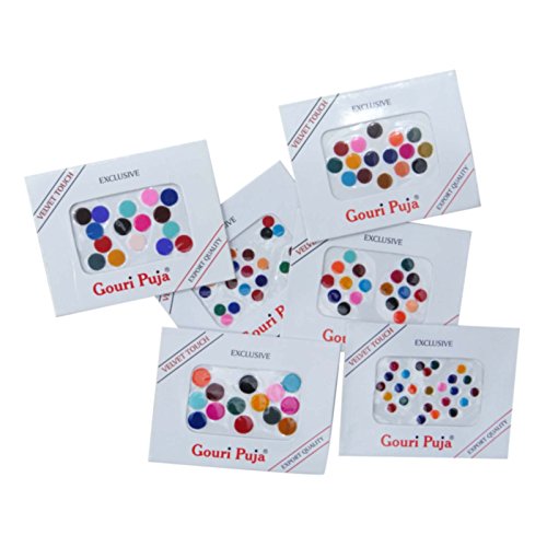 Banithani Set Mit 6 Stück Designer Sortiert Bindi Traditionellen Indischen Stirn Tattoos Sticker von Banithani