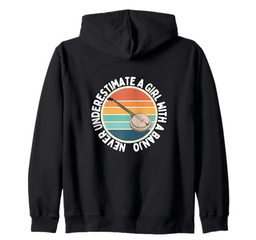 Unterschätze niemals ein Mädchen mit einer Banjo-Banjo-Spielerin Kapuzenjacke von Banjo Gifts For Men And Women