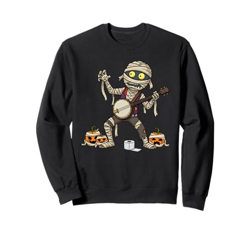 Lustiges Banjo Mummy Kürbis Halloween Kinder Herren Damen Sweatshirt von Banjo Lovers Cute Halloween Outfits for Boy Girl