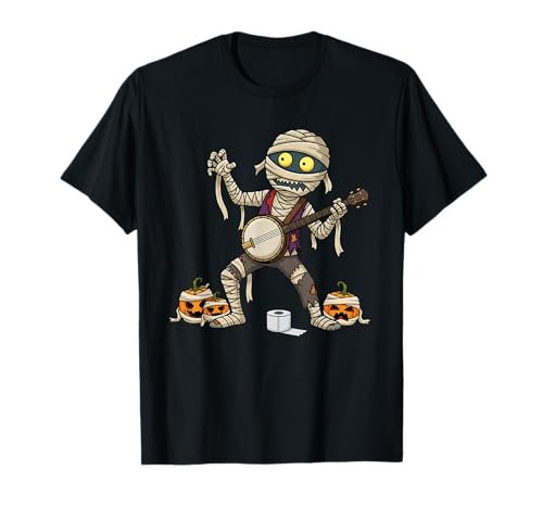 Lustiges Banjo Mummy Kürbis Halloween Kinder Herren Damen T-Shirt von Banjo Lovers Cute Halloween Outfits for Boy Girl