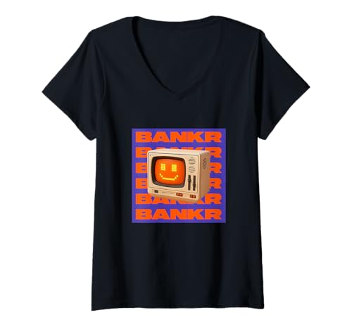 Damen Bankr $BNKR Krypto-Kryptowährungs-API-Bot T-Shirt mit V-Ausschnitt Damen Bankr $BNKR Krypto-Kryptowährungs-API-Bot T-Shirt mit V-Ausschnitt von Bankr $BNKR Crypto Merch