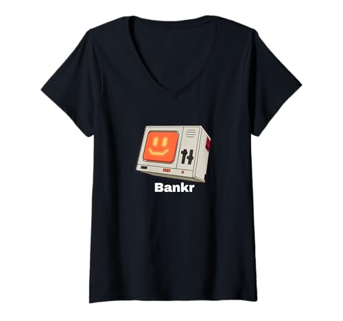 Damen Bankr $BNKR Krypto-Kryptowährungs-API-Bot T-Shirt mit V-Ausschnitt Damen Bankr $BNKR Krypto-Kryptowährungs-API-Bot T-Shirt mit V-Ausschnitt von Bankr $BNKR Crypto Merch