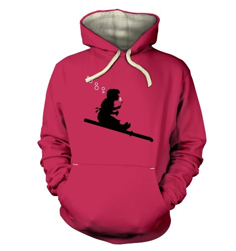 Banksy Bubble Girl Premium Erwachsene Kapuzenpullover Gr. Small, kirschrot von Banksy By Big Mouth