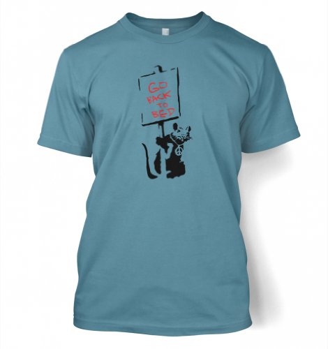 Banksy Go Back To Bed Rat Herren TShirt Gr. Medium, Stone Blue Banksy Go Back To Bed Rat Herren TShirt Gr. Medium, Stone Blue von Banksy By Big Mouth