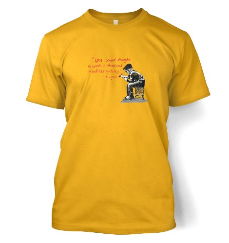 Banksy Herren T-Shirt One Original Thought Gr. Large, Kamelgold Banksy Herren T-Shirt One Original Thought Gr. Large, Kamelgold von Banksy By Big Mouth