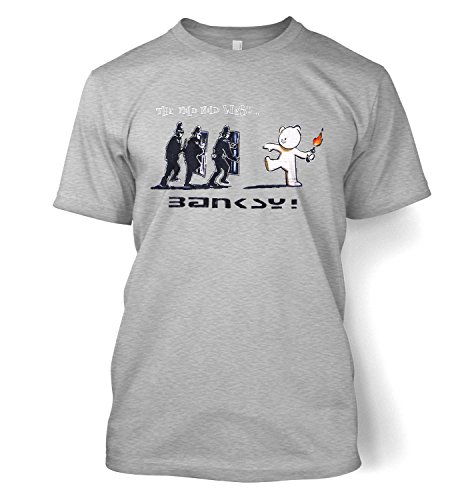 Banksy Mildes West T-Shirt – Sport Grey X-Large (117,8 - 121,9 cm) von Banksy By Big Mouth