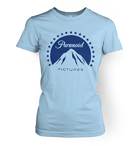 Banksy Paranoid Pictures Damen-T-Shirt, Hellblau, Größe XL (ca. Größe 42), hellblau von Banksy By Big Mouth