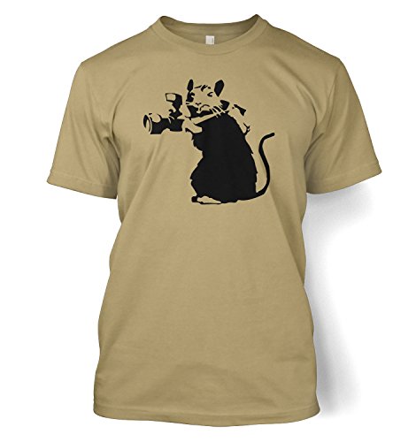 Banksy T-Shirt Ratte mit Kamera, klein Gr. Large, hautfarben von Banksy By Big Mouth