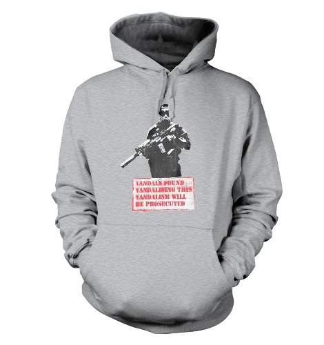 Banksy Vandals Found Vandalizing Hoodie Gr. Medium, grau meliert von Banksy By Big Mouth