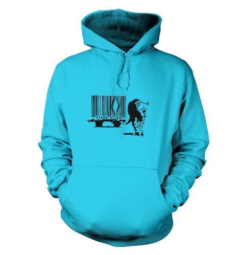 Leopard Barcode Banksy Kapuzenpullover, Hawaii-Blau, Größe L (111,8 cm Brustumfang), blau, Größe L von Banksy By Big Mouth