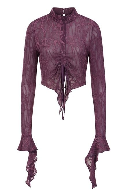 Banned Alternative Abyssia Top Bluse lila in S von Banned Alternative