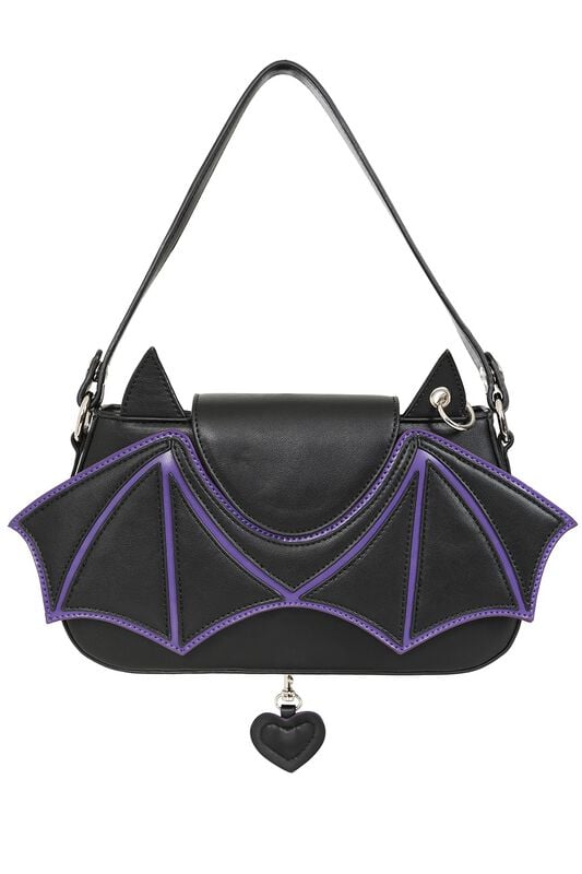 Banned Alternative Batwing Charm Handtasche schwarz lila von Banned Alternative