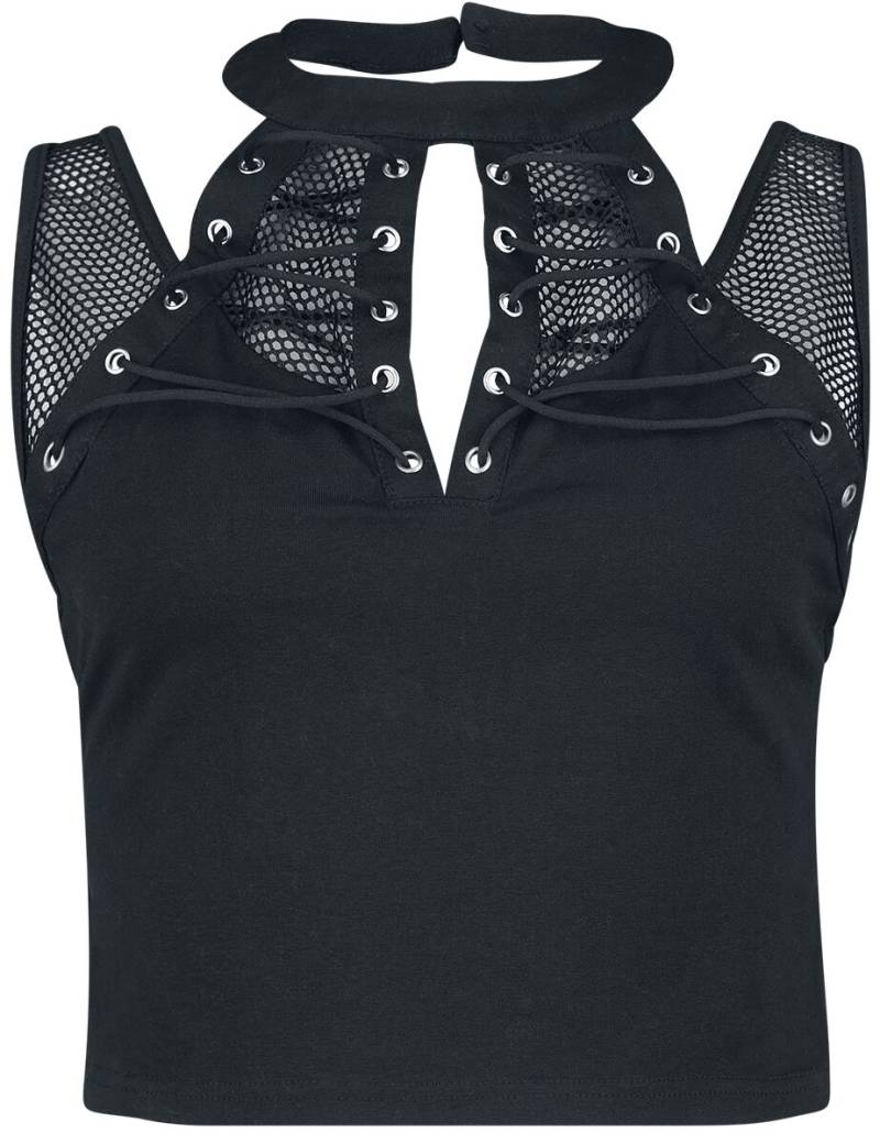 Banned Alternative Chalice Mesh And Laced Top Top schwarz in XS von Banned Alternative