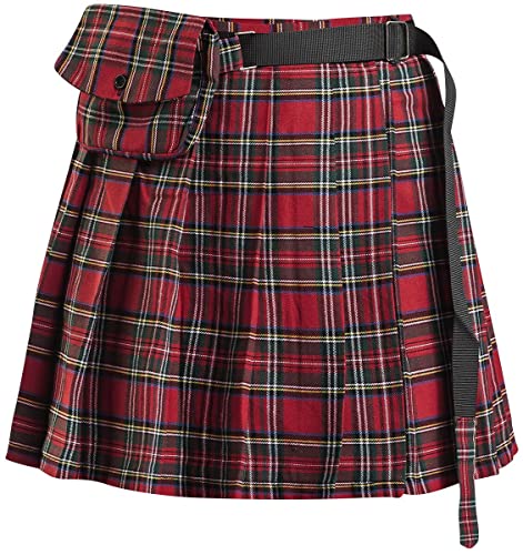 Banned Alternative Check It Out Kilt Frauen Kurzer Rock rot 3XL von Banned Alternative