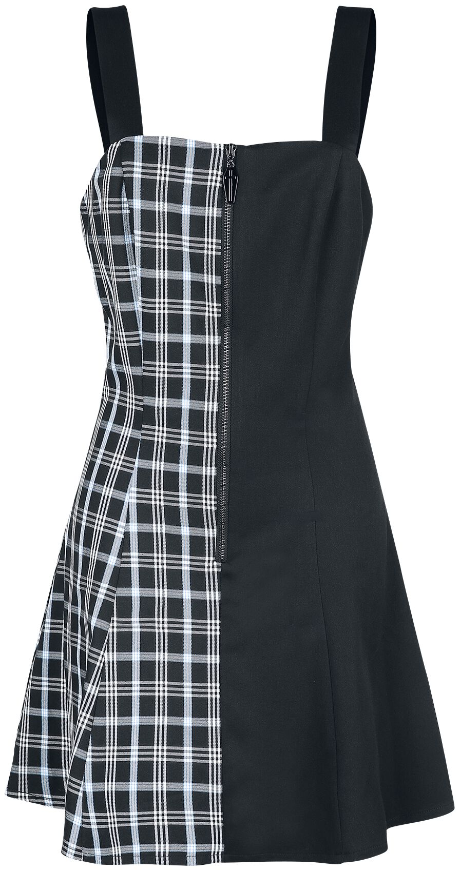 Banned Alternative Death Check Dress Kurzes Kleid schwarz blau in M von Banned Alternative