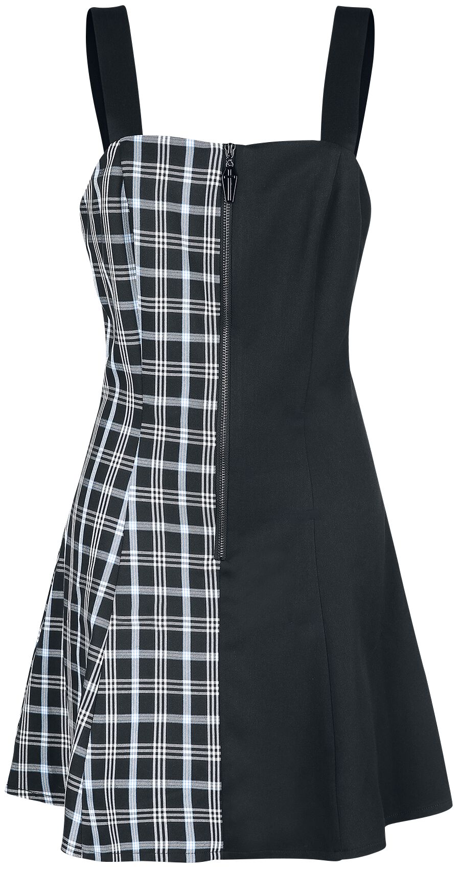 Banned Alternative Death Check Dress Kurzes Kleid schwarz blau in S von Banned Alternative