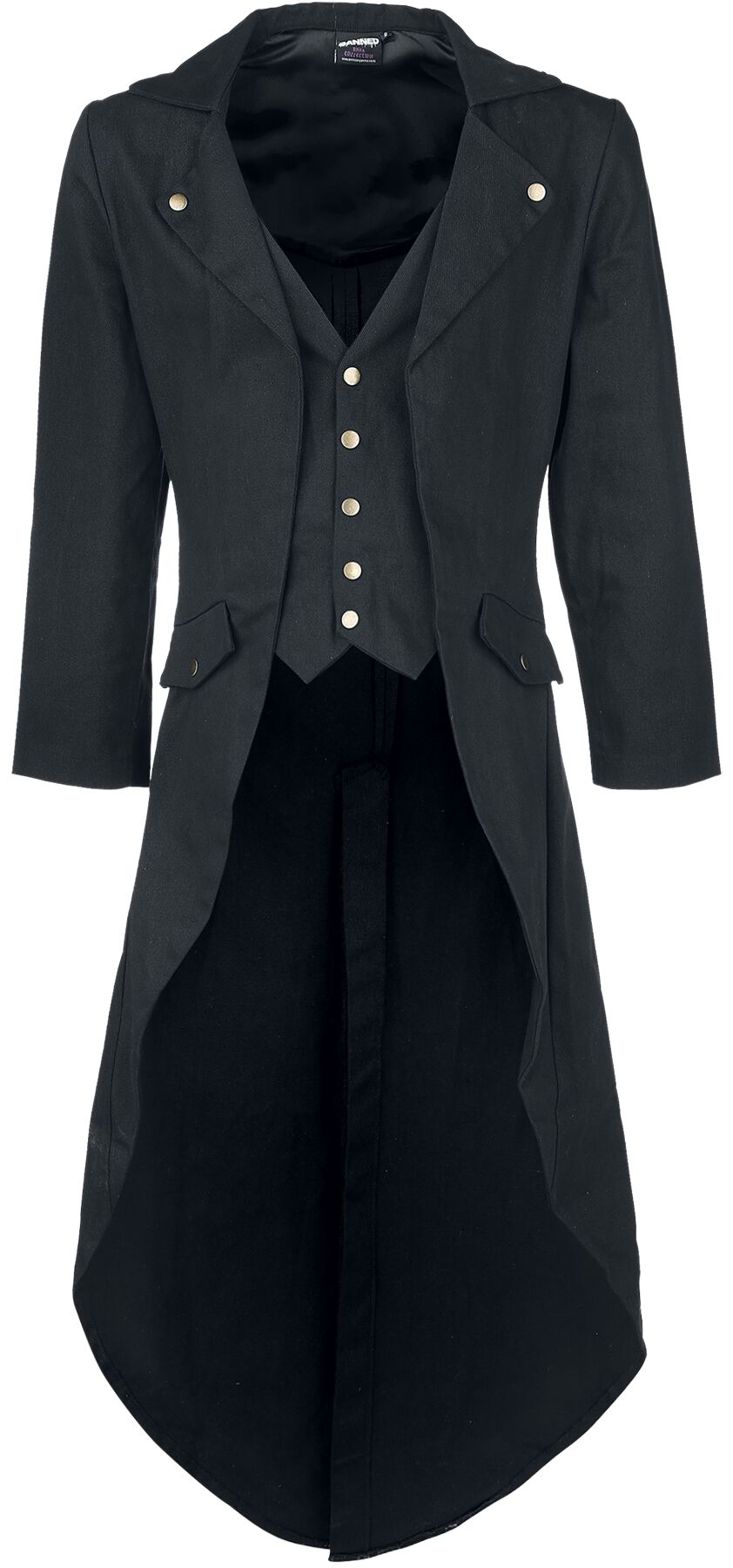 Banned Alternative Dovetail Coat Militärmantel schwarz in XL von Banned Alternative