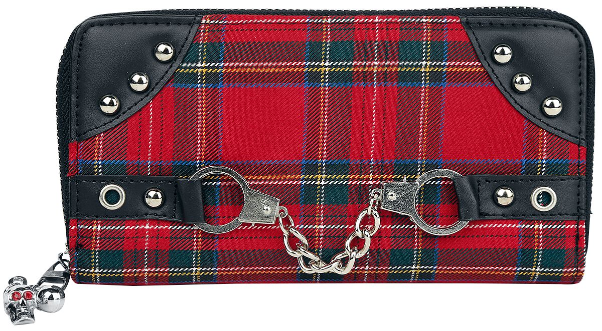 Banned Alternative - Gothic Geldbörse - Red Tartan Wallet - für Damen - schwarz/rot von Banned Alternative